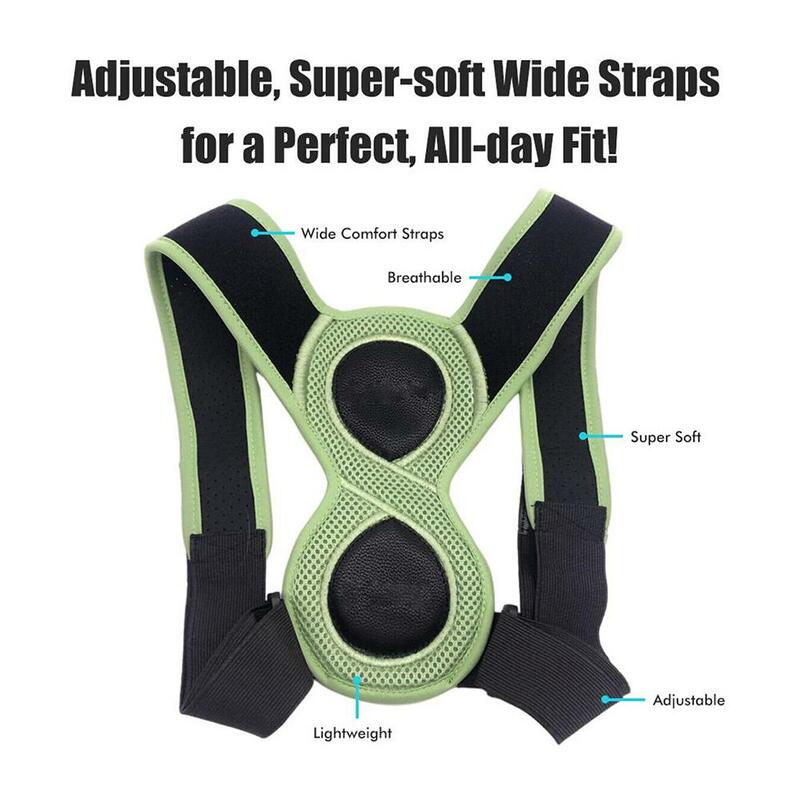 Cinturón Corrector de postura en forma de 8 para niños y adultos, soporte ajustable para la parte superior de la espalda, cuello, hombros y columna vertebral