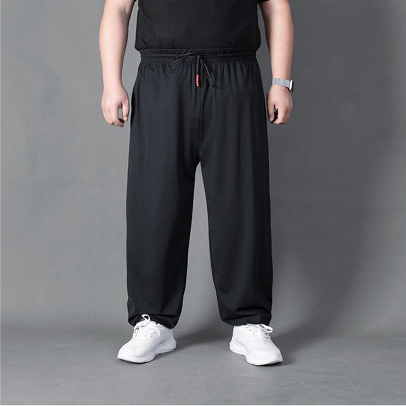 Pantalones deportivos de verano para hombre, pantalón de chándal informal, fino, elástico, suelto, transpirable, talla grande 11XL 12XL