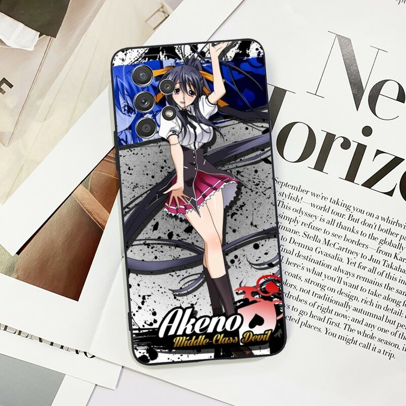High School DxD Akeno Mobile Phone Case for Samsung Galaxy A91 70 54 53 52 34 24 21 Note 20 10 M54 Plus Ultra 5G Black Cover