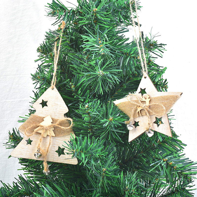 1PC High Quality Christmas Home Decorations Wood Craft Pendants Wooden Kid Toys DIY New Handmade