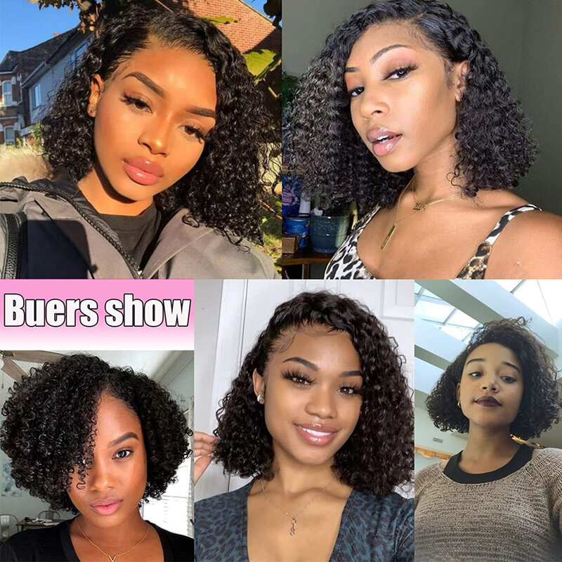 Glueless Mongolian Kinky Curly Wig 13x4Lace Frontal Ready To Go Human Hair Wigs Deep Curly Lace Closure Wig For Women 180Density