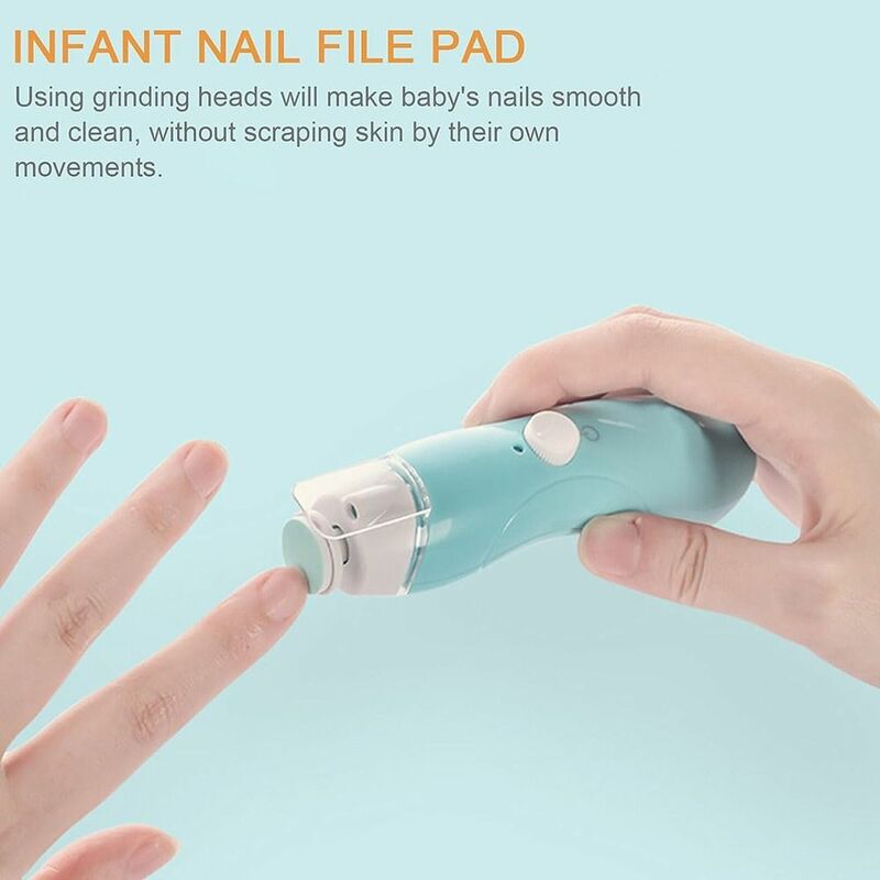 20Pcs Nail Baby File Pads Trimmer Replacement Grinding Head Pad Electric Clippers Heads Disc Sandpaper Infantnewborn Polish Toe
