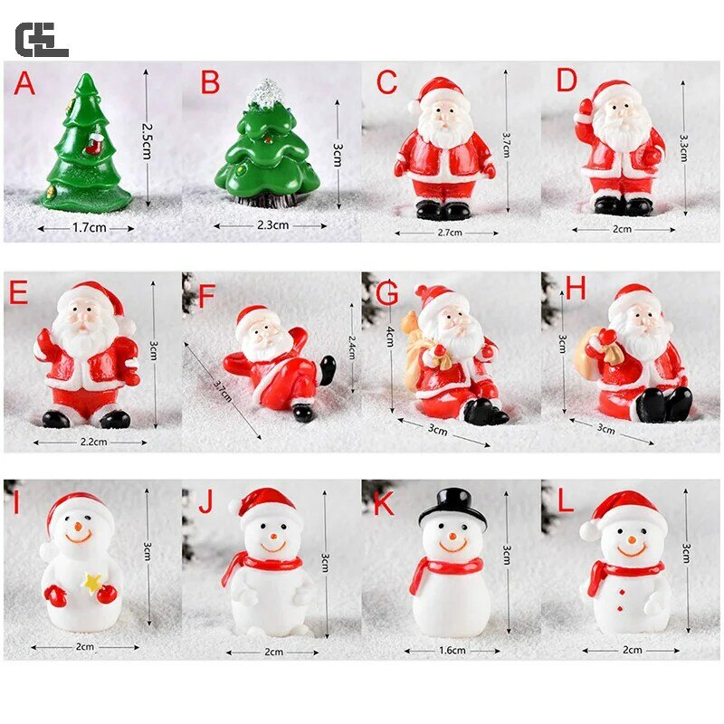 1pc babbo natale pupazzo di neve Micro ornamenti paesaggistici per decorazioni domestiche figurine regalo di natale decorazioni natalizie in miniatura