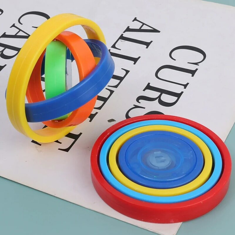 Anillo de rábano luminoso, giroscopio Universal, juguete creativo desmontable, círculo giratorio de inercia Universal, arcoíris, juguetes luminosos