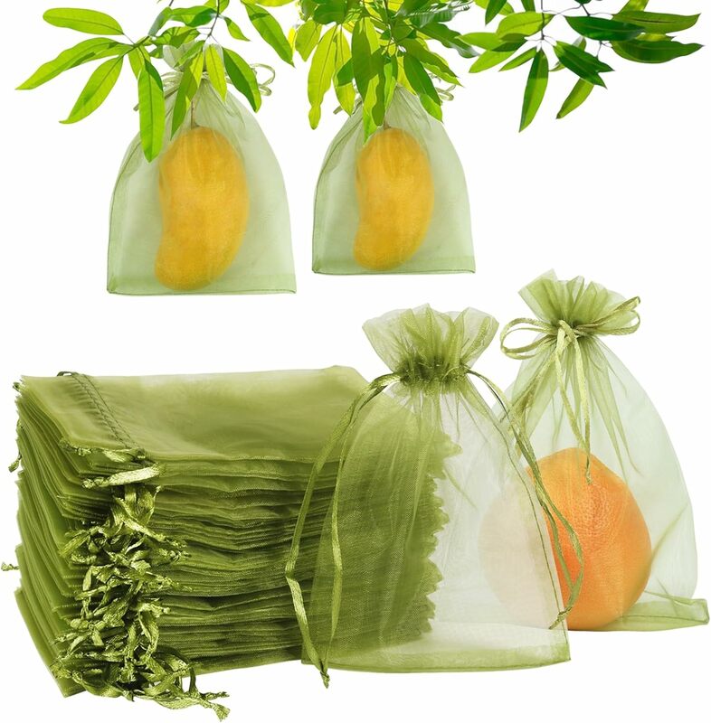 50Pcs Trauben Obst Schutz Netting Taschen mit Kordelzug für Bäume Garten Abdeckung Mesh Taschen zu Schützen Pflanzen aus Vögel eichhörnchen