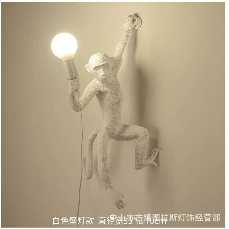 Creative Resin Monkey Table Lamps Bedroom Living Room Wall Sconce Modern Animal Wall Lights Led Night Light Home Decoration