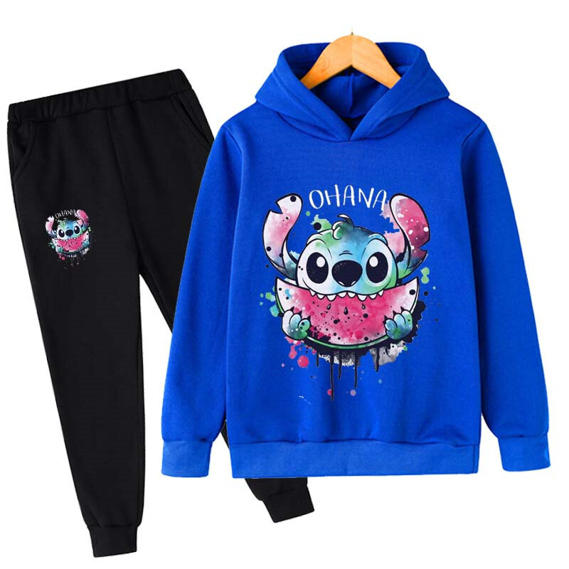 Baby Stitch Clothing Sets Children 1-16 Years Suit Boys Tracksuits Kids Brand Sport Suits Stich Hoodies Tops +Pants 2pcs Set
