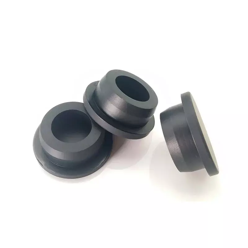 Black Silicone Rubber Plug With Hole Caps Pipe Tube Inserts Stopper Dustproof Bungs 6.8mm~68.6mm