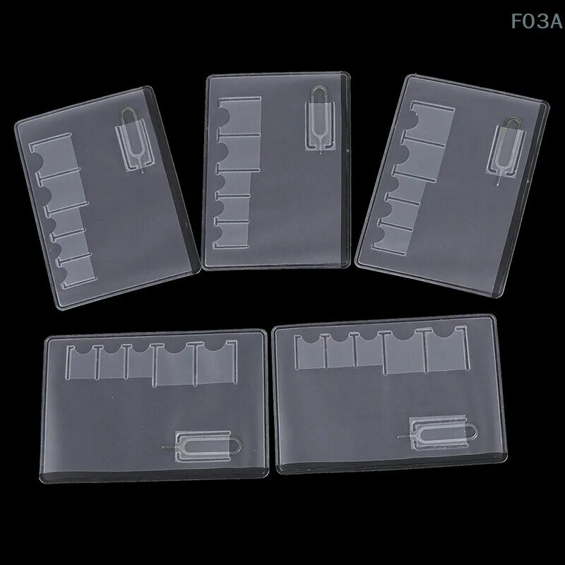 5 buah casing wadah kartu Sim 6 kartu memori transparan Universal pelindung portabel