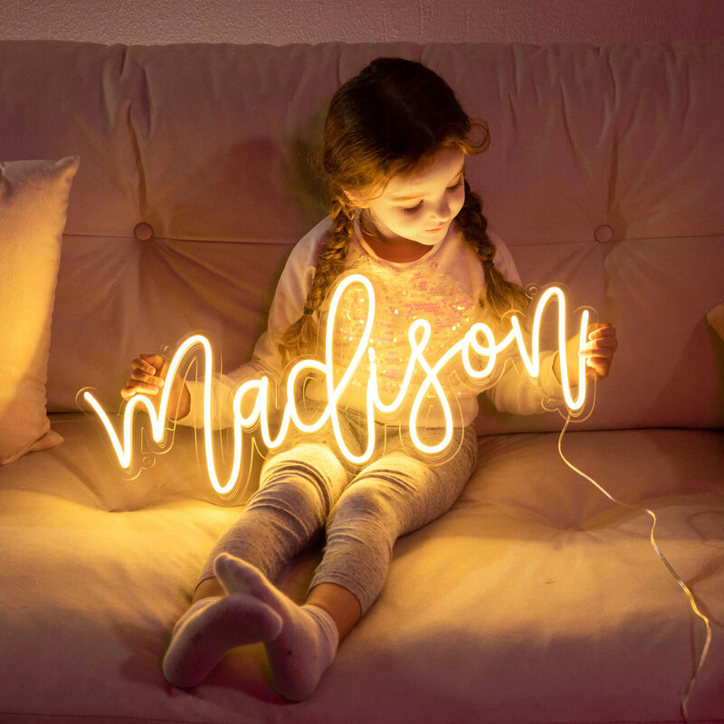 Nome personalizzato per adolescenti insegna al Neon luci notturne al Neon personalizzate regali di compleanno Boy Girl Room Bedroom Decor Nursery Name Sign