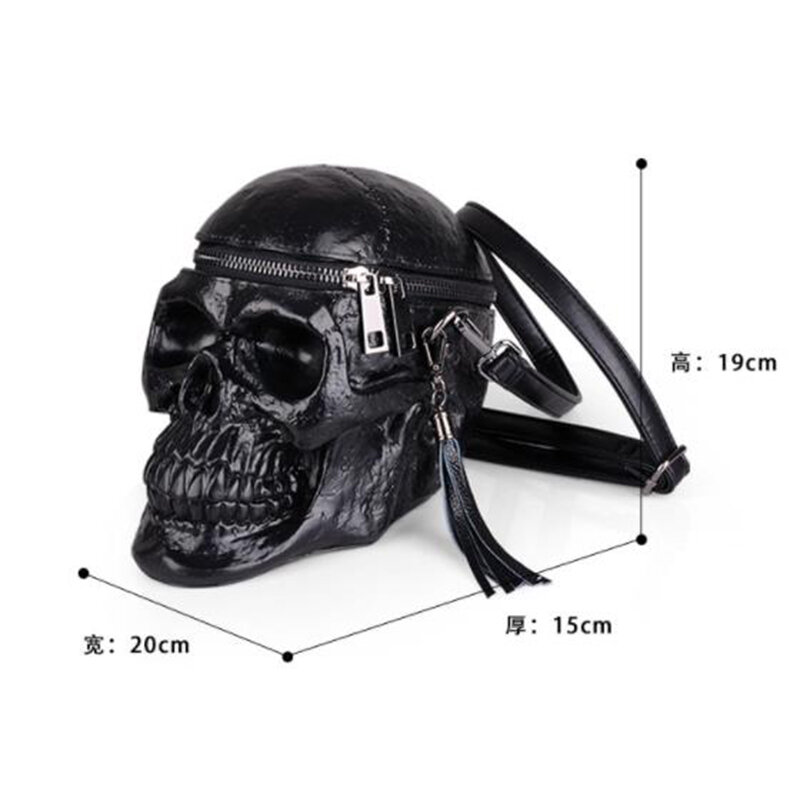 Projektant mody tornister pakiet czaszki torby oryginalność kobiet torba zabawny szkielet głowy czarny Handbad pojedynczy pakiet