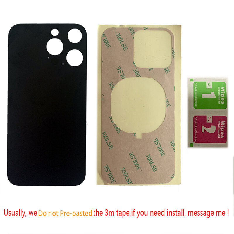 Lubang Besar Kamera untuk iPhone 11 Kembali Belakang Perumahan Kaca Belakang Tutup dengan Tape 3M Stiker Belakang Panel Pengganti untuk iPhone 11