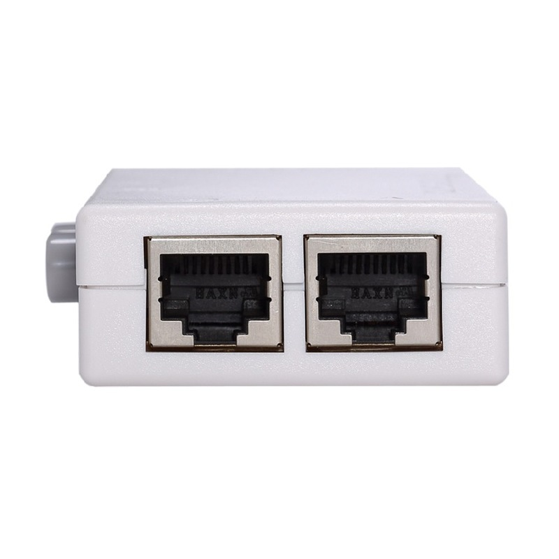 Rede Ethernet Box Switcher, Mini 2 Port, RJ45, RJ-45, Dual 2 Way Port, Compartilhamento Manual, Adaptador HUB