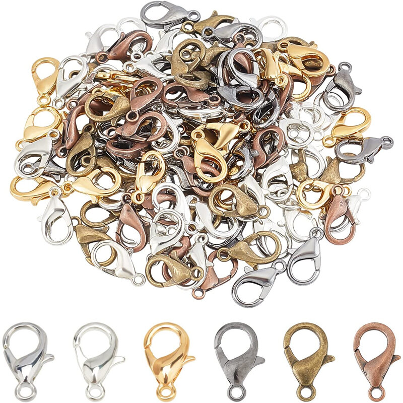 100pcs Gold Metal Lobster Clasps Bracelets Connectors Hooks Buckle Charm Materials for DIY Jewelry Making Supplies Accessories