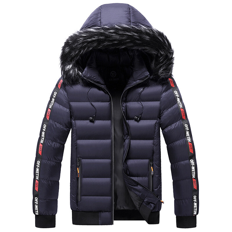 남성용 따뜻한 후드 파카 재킷, 바람막이 아웃웨어 파카 코트, 탈부착 모자 의상, 가을 겨울