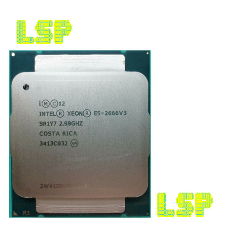 Процессор Intel Xeon E5 2666 V3 SR1Y7, б/у процессор, 10 ядер, 2,9 ГГц, 135 Вт, разъем LGA 2011-3, E5 2666V3