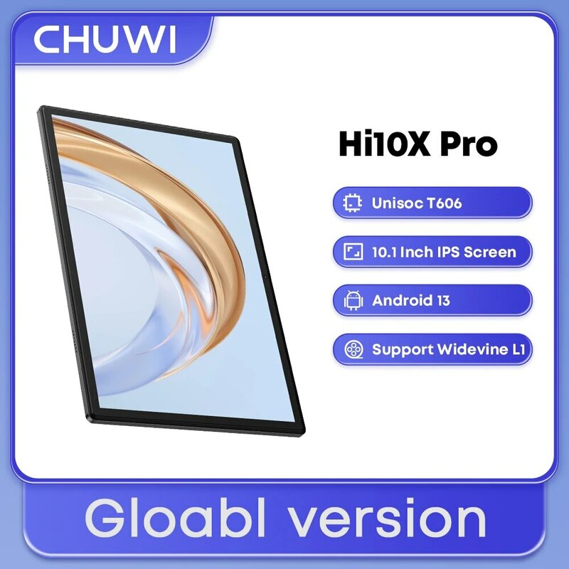 CHUWI Hi10X Pro 태블릿 PC, 10.1 인치, 800*1280 IPS 스크린, Unisoc T606, 4GB RAM, 128GB ROM, 2.4G, 5G 와이파이, 안드로이드 13, 7000mah