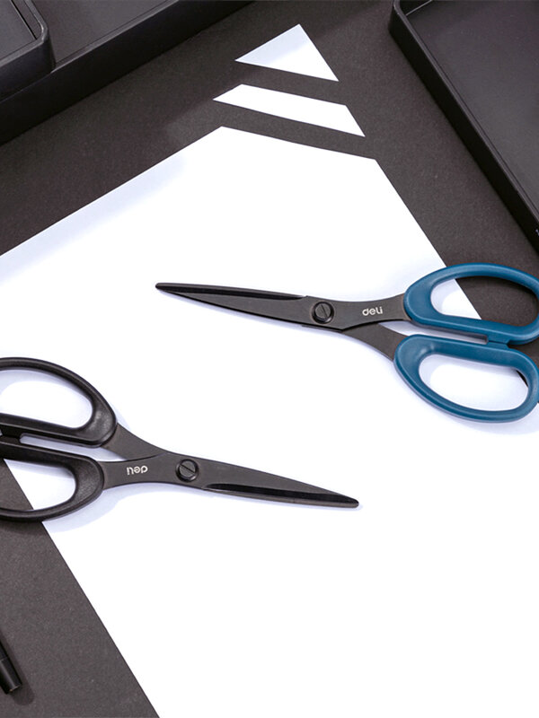 Deli 6009s Black Scissors tijeras Stainless Steel Safety Exquisite Student Handmade Portable Art Office Learning Supplies