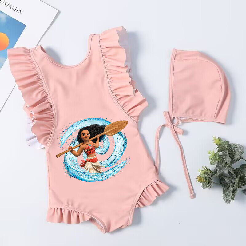 Moana Cartoon maluch strój kąpielowy dla dzieci jednoczęściowy strój kąpielowy dla dzieci strój kąpielowy dla dzieci dziewczyna koszule kąpielowe do surfingu strój plażowy