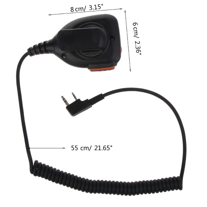 Walkie-talkie avec Microphone étanche, 2 broches, haut-parleur d'épaule pour TYT TH-UV8000D MD-380 UV-5R UV-S9 UV-13