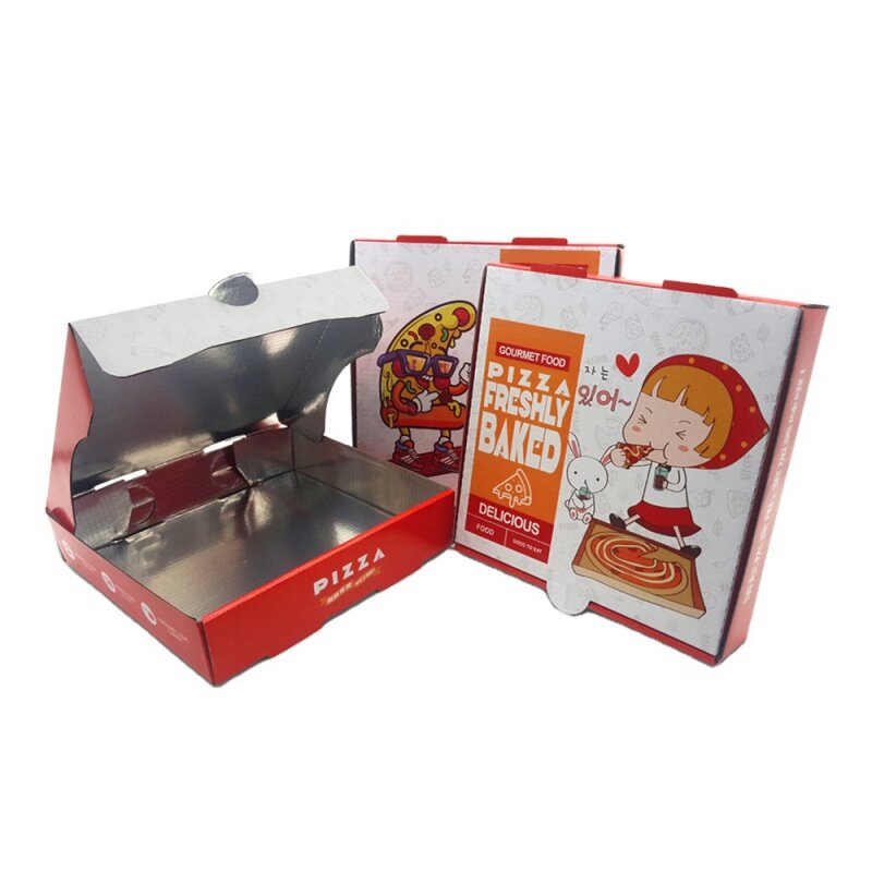 Kunden spezifisches Produkt weiße Kraft pizza box kunden spezifisches Logo gedruckt leere Wellpappe schachtel für Pizza