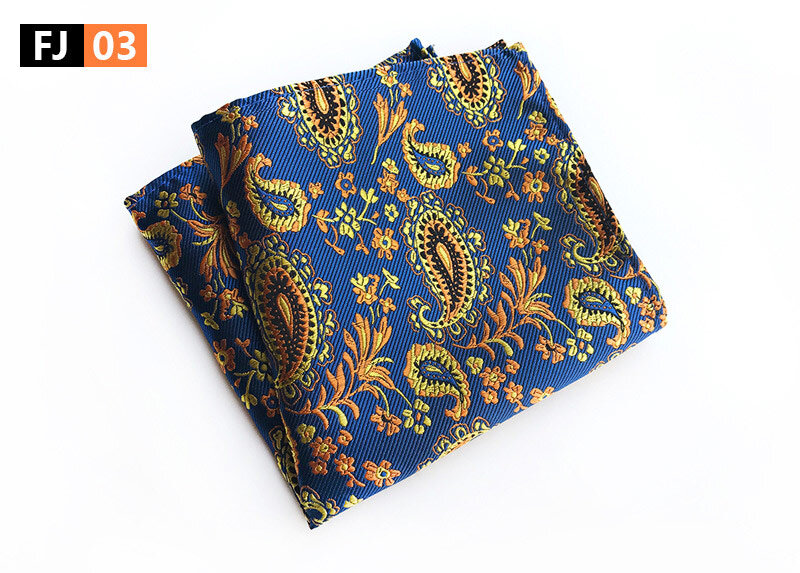 Classic Pockets Square Print Dots Flower Handkerchiefs for Man Party Business Office Wedding Gift Accessories Blue Red