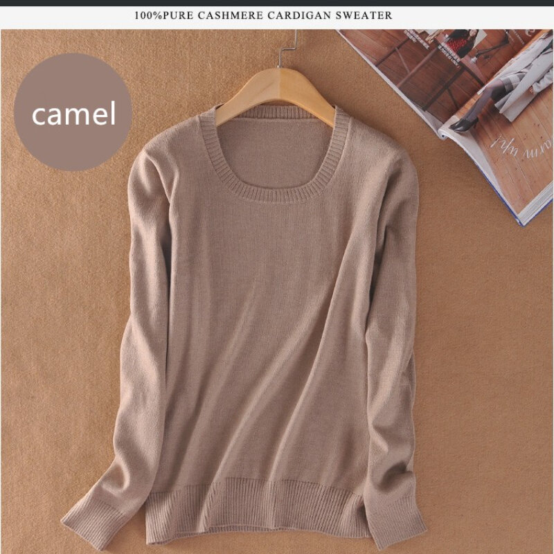 Sweater Women's Classic Style Fashion Sweater Round Neck Versatile Temperament Casual Solid Color Long Sleeve Knitted Pullover