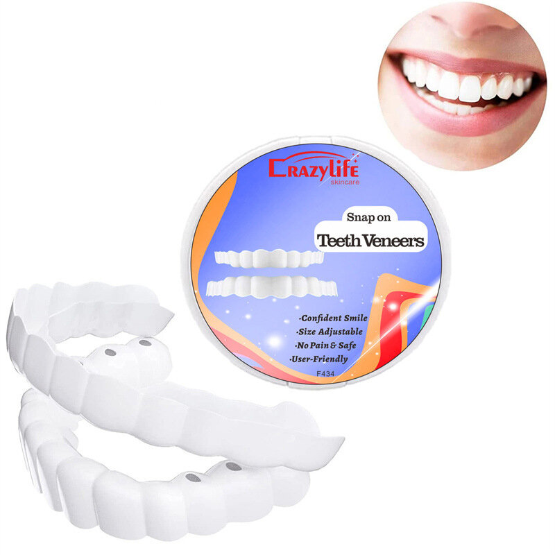 ชุดแผ่นไม้วีเนียร์ฟันที่โดดเด่นชุดครอบฟันฟันปลอมแบบหนีบบนครอบฟันฟันปลอมมั่นใจได้ทันทียิ้ม