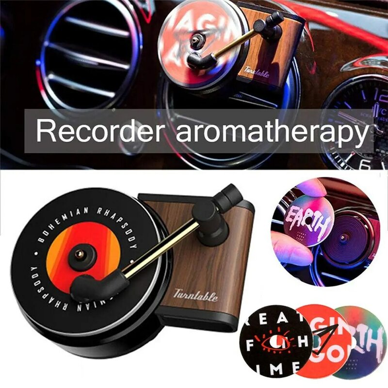 Sólido Bálsamo Phonograph Car Perfume Clip, Cheiro Difusor, Ambientador, Auto Acessórios, Interior Auto Ornamento