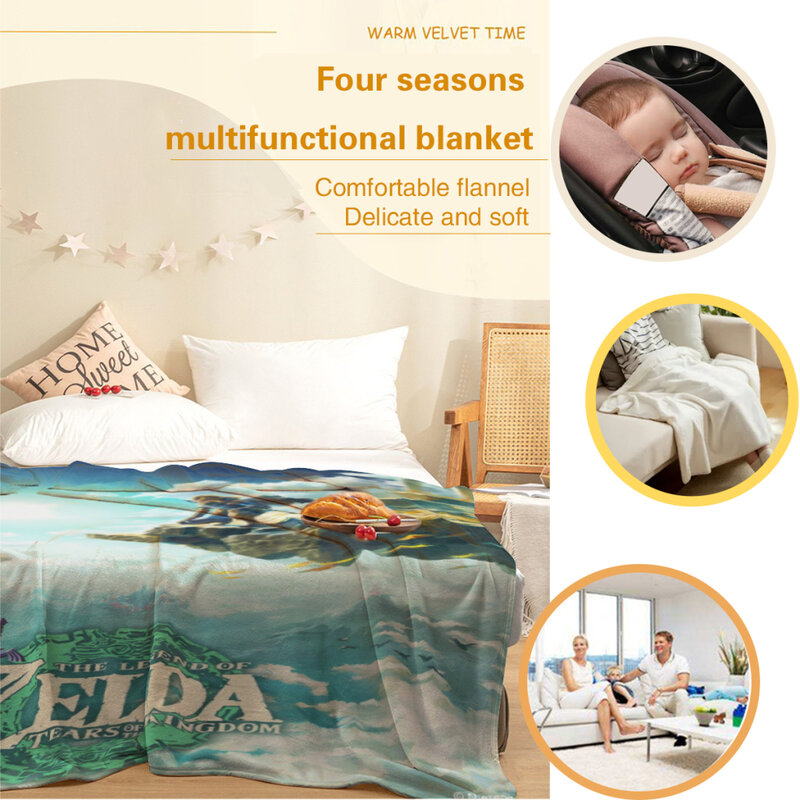 Selimut bulu halus nyaman Zeldas Game populer dekorasi Sofa kamar tidur lembut selimut selimut rumah dan dekorasi
