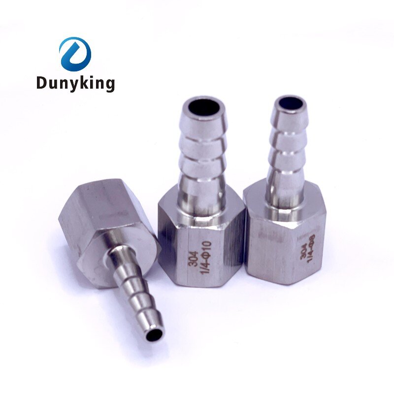 Selang Duri Ekor 6/8/10/12/14MM SS304 Pipa Baja Tahan Karat Pas 1/8 "1/4" 3/8 "1/2" BSP Konektor Wanita Adaptor Coupler Bersama