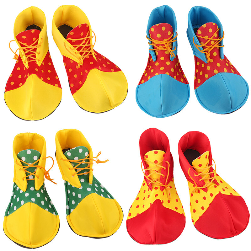Akcesoria do kostiumów klaun cyrkowy dla dorosłych dzieci tęczowe buty do odgrywania ról zestaw karnawałowy element ubioru