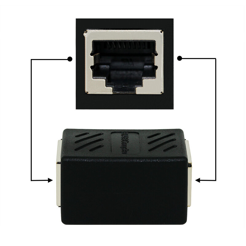 Переходник, RJ45 для подключения к сети Ethernet CAT 5, CAT 6, F/F