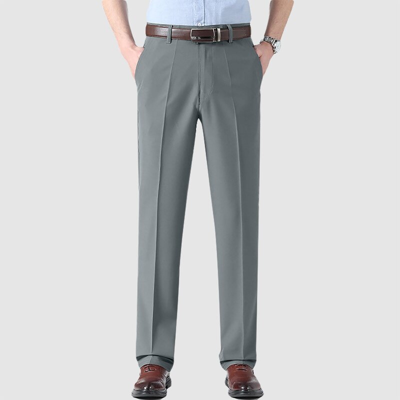 2024 nuovi uomini di estate sottile dritto solido pantaloni Casual stile classico Business moda Stretch pantaloni abbigliamento maschile di marca