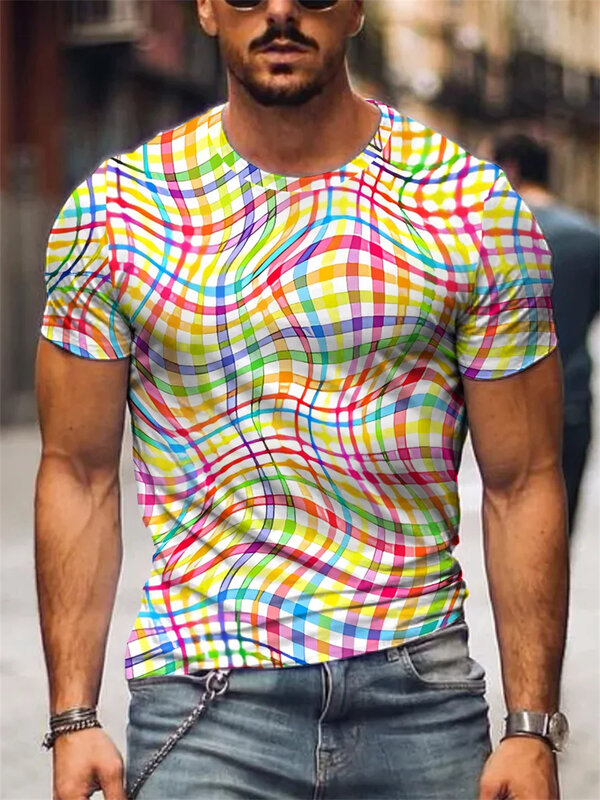 Camiseta masculina de manga curta com estampa 3D, Tops verão, moda casual, roupa de festa de rua masculina, roupas masculinas, 2022