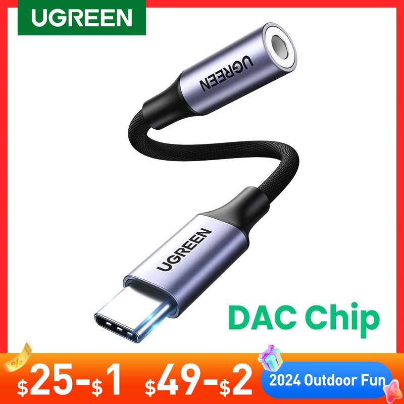 UGREEN-Cable USB tipo C a 3,5mm, adaptador de Audio para auriculares Xiaomi Mi10, HUAWEI P30, Oneplus 9