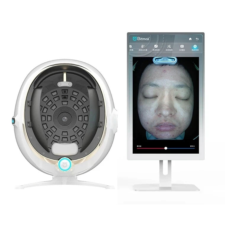 3D-Hautscanner Pflege Gesichts analysator Monitor Maschine Zaubers piegel tragbare Prüfung Englisch Detektor Gesicht Kamera Test analyze