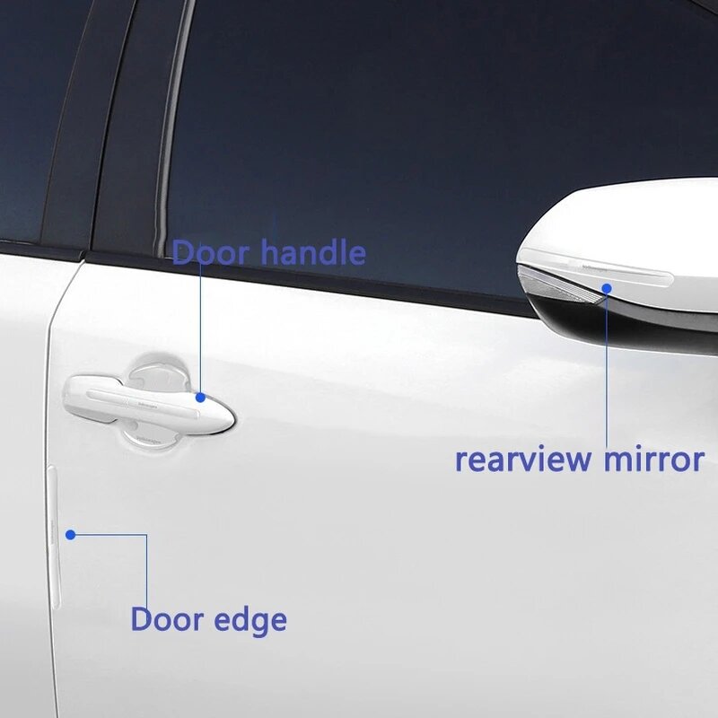Pegatinas protectoras transparentes para el borde de la puerta del coche, tira anticolisión, tiras protectoras invisibles, 4 piezas