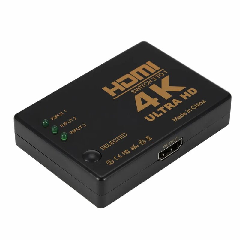 Hhdmiスイッチ4kスイッチャー、3 in 1出力、hd 1080p、ビデオケーブルスプリッター、1x 3ハブアダプター、ps4、3、TVボックス、hdtv、pc用コンバーター