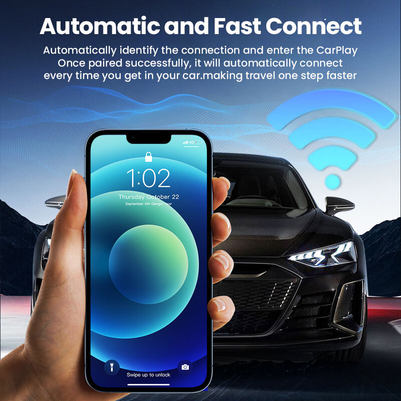 TIMEKNOW-Adaptateur CarPlay sans fil pour iPhone, boîte AI pour voiture, OEM, filaire, USB, Dongle, Android, Auto, sans fil, allergique