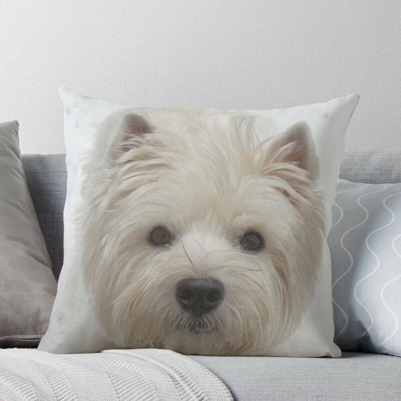 Westie-almohada blanca para sofá, funda de cojín para dormir, funda de almohada para sofá