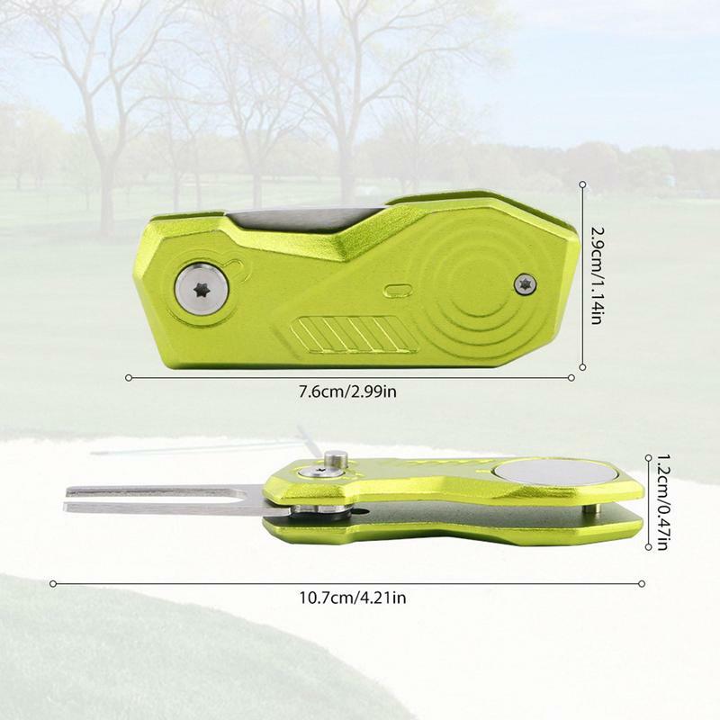 Alat Divot lipat untuk Golf, alat Pop-up Divot hijau Fork wanita, peralatan bermain Golf untuk klub Golf, lapangan Golf