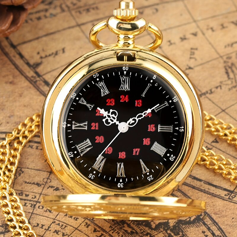 Classic Multi Color Double Display Men's Vintage Accessories Quartz Pocket Watch Boys Pocket Watch, Ideal choice for Gifts