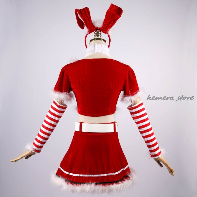 Vestido de Navidad para mujer, traje de Cosplay de Papá Noel, ropa de espectáculo de escenario, Sexy, rojo, bata de baile