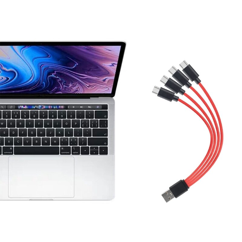 4Port Laptop Tablet 4 in 1 Convert Type-C Charge Wire Cord Adapter Duurzame Kabel Connector U-disk snel Opladen Splitter