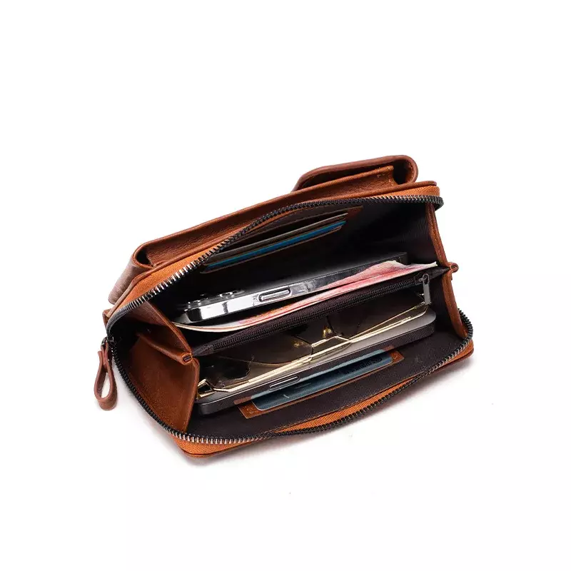 Damski małe torby typu Crossbody skórzany portfel saszetka na telefon komórkowy z otworami na karty torba Crossbody portfel na telefon, karty, akcesoria