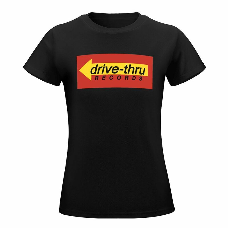 Футболка с логотипом Drive-Thru отчеты, женские футболки с графическим принтом, женская футболка