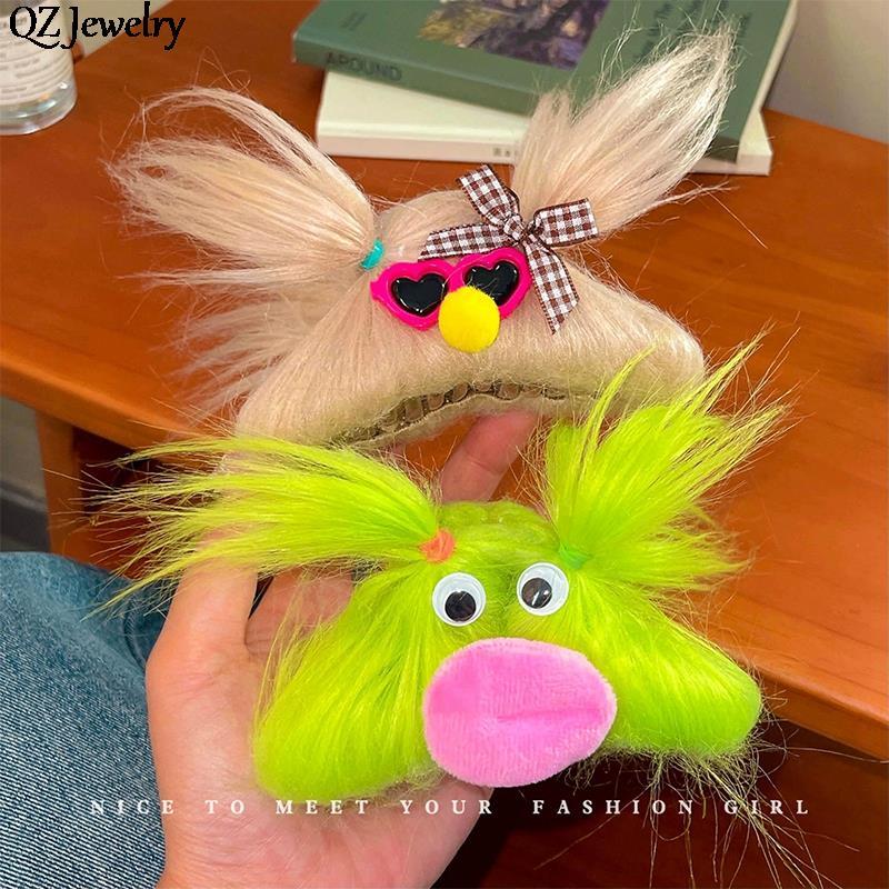 Funny Plush Ugly Doll Hair Claw Clip Sausage Mouth Doll Hairpin Barrette Ponytail Holder for Women Headwear Hair Accessories
