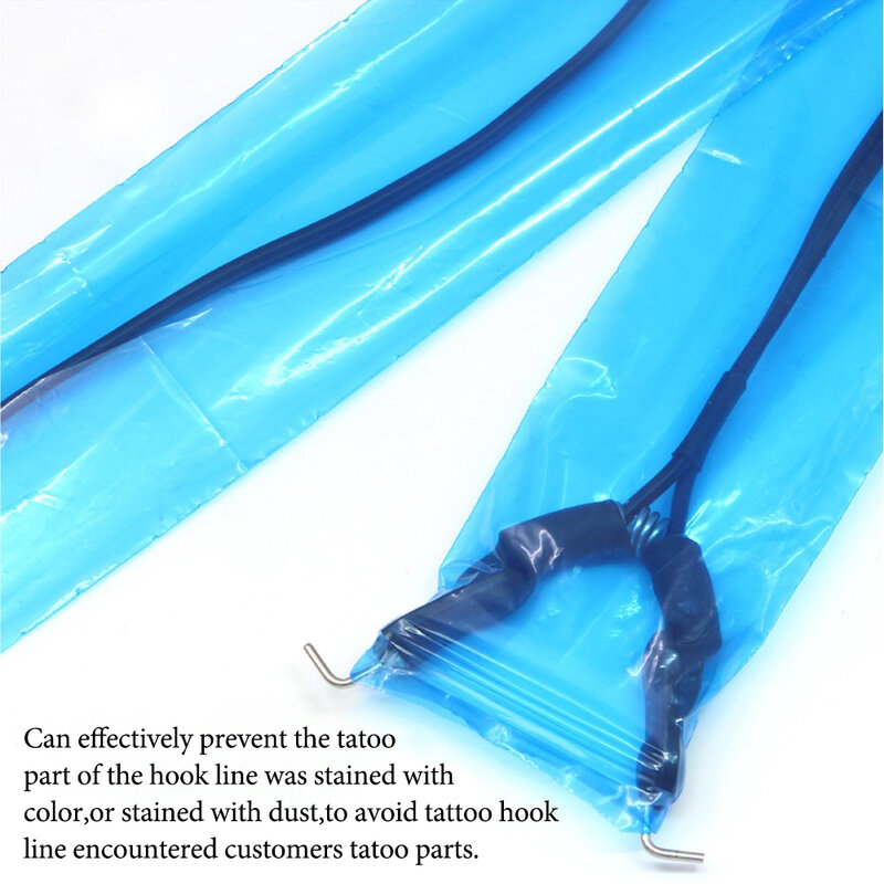 Descartáveis Tattoo Clip Cordão Mangas Cobre Sacos, Plástico Tattoo Machine Protection Bags, preto, rosa, azul, Acessórios, 100Pcs