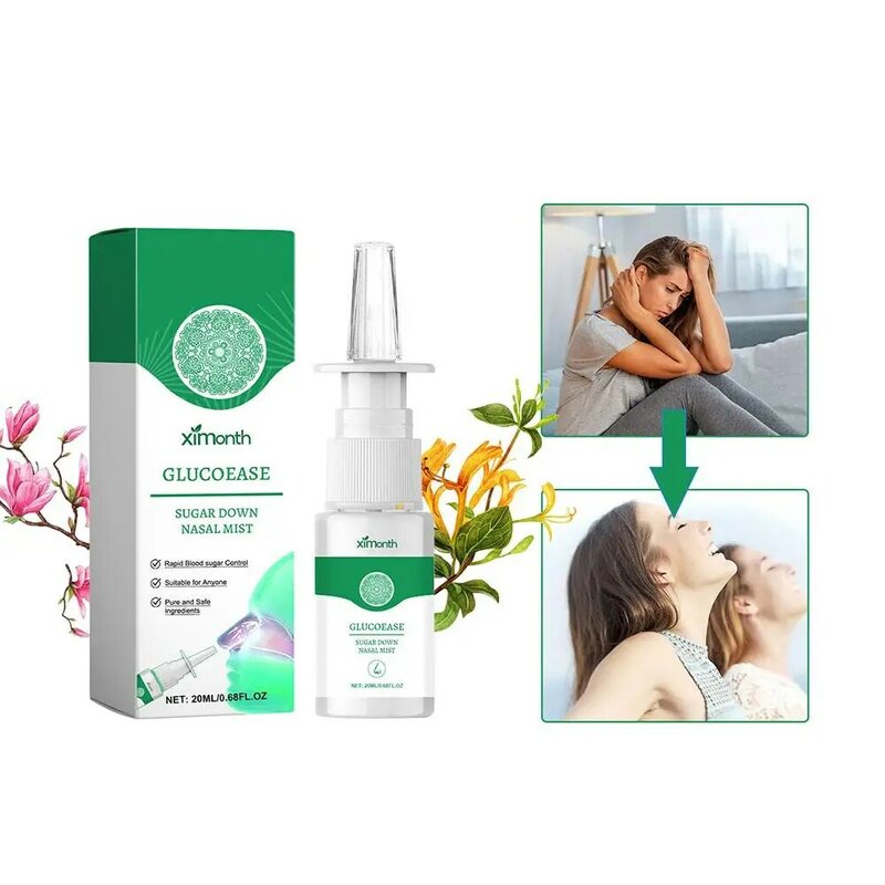 Spray nasal para alívio do diabetes, tratamento de desconforto, cuidados reparadores nasais, limpeza oral, M3E4, 20ml, 1pc
